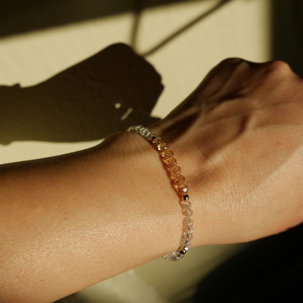 Dainty glass beads with gold beads